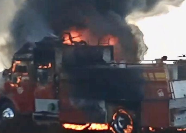 Grave incidente queima caminhão e fere Bombeiro Militar de Palmeira das Missões