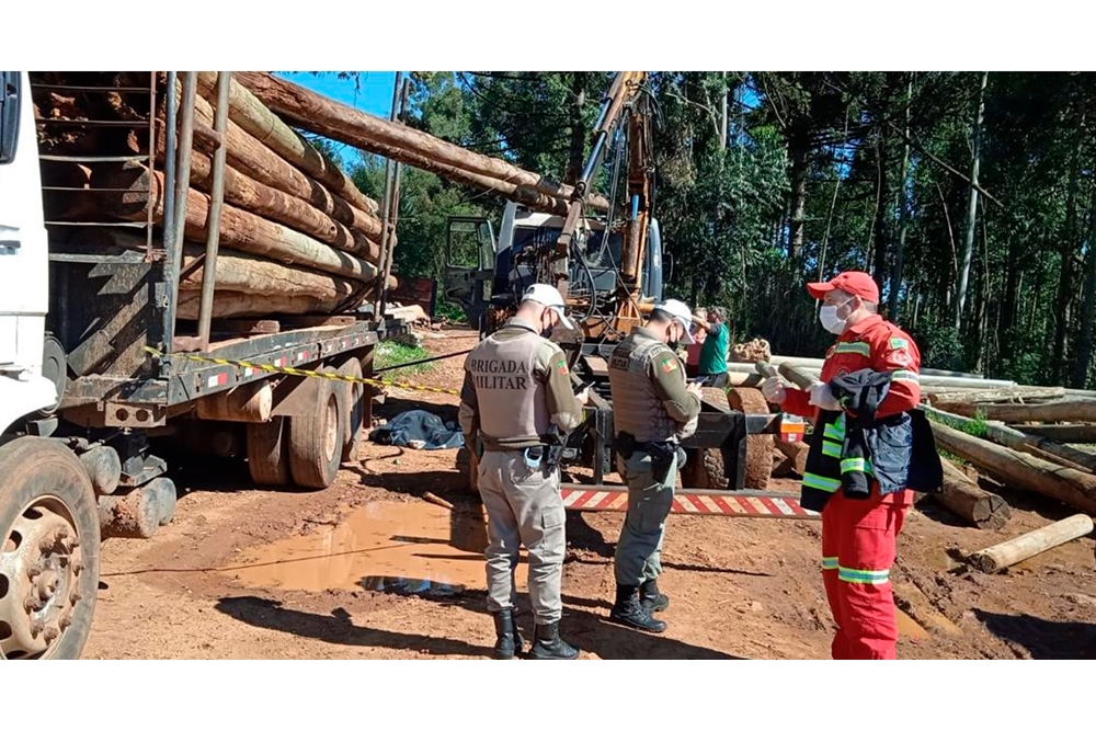 Homem morre após ser atingido por tora de madeira no interior do RS