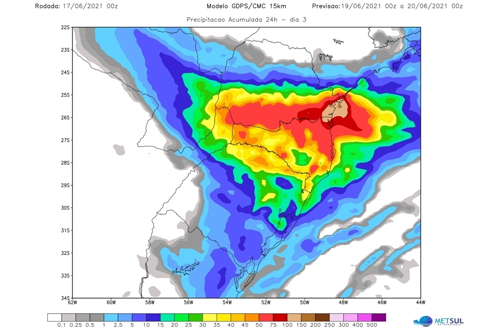 Chuva forte atingirá os três Estados do Sul do País